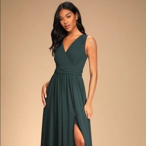 Lulus thoughts of hue emerald green dress X-large . New with tags